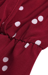 Ladies V Neck Sling Polka Dot Dress Long Dress