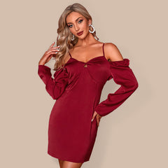 Ladies revealing backpack hip sexy dress