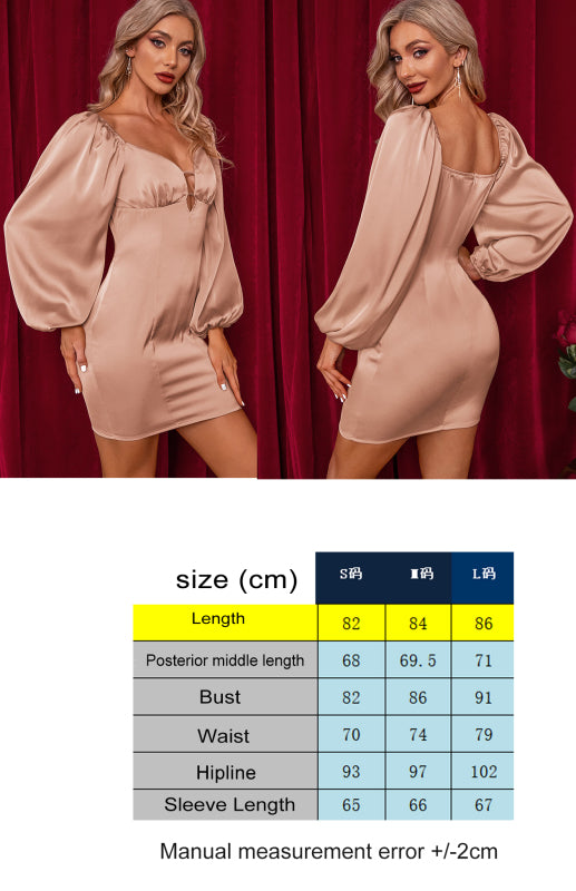 Ladies Spring/Deep V Backpack Hip Sexy Dress