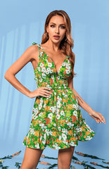 Ladies Spring Backless Deep V Sexy Dress
