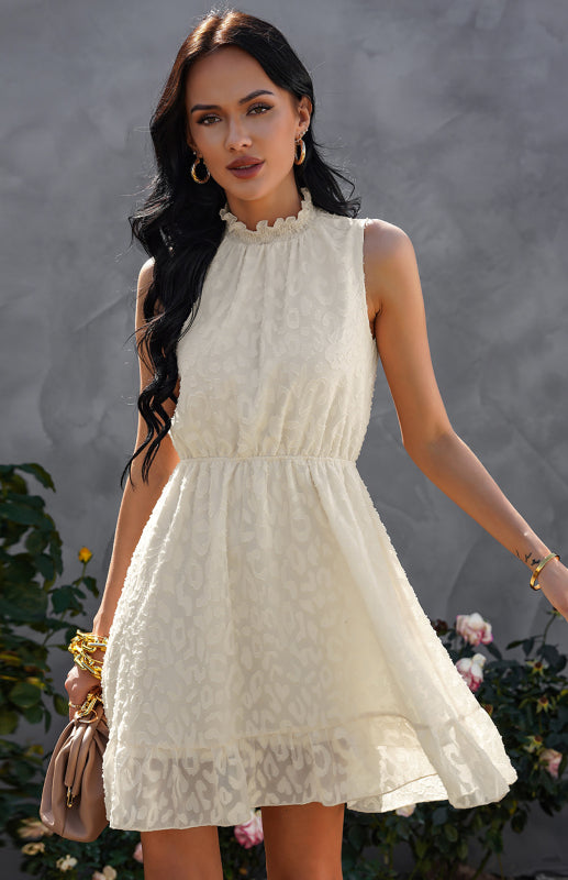 Ladies Spring Chiffon Lace Jacquard Dress