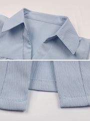 Tank Dress Pleated Sleeveless Blue Dress