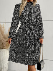 pleated skirt long -sleeved black dress female