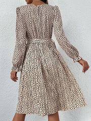 Autumn laces printed European and American base dress