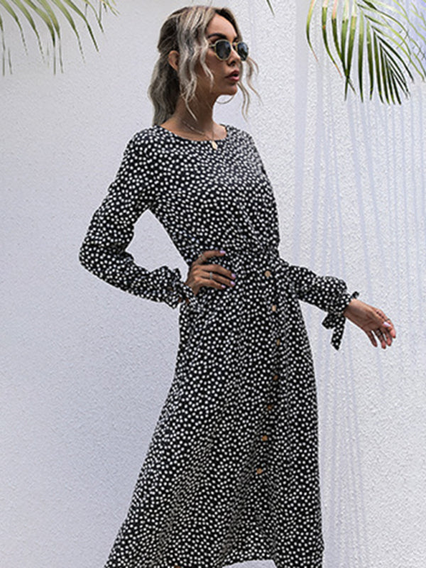 product long -sleeved long -sleeved base dress