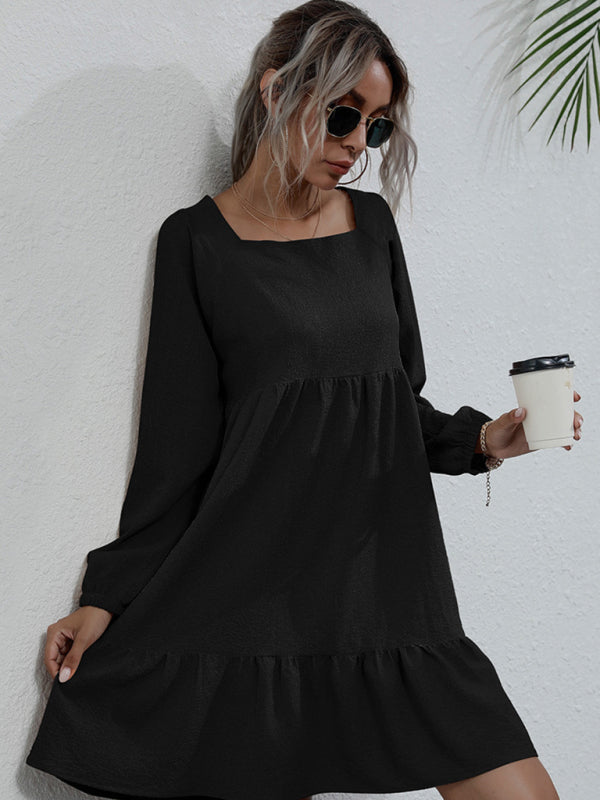 product long -sleeved long -sleeved base dress