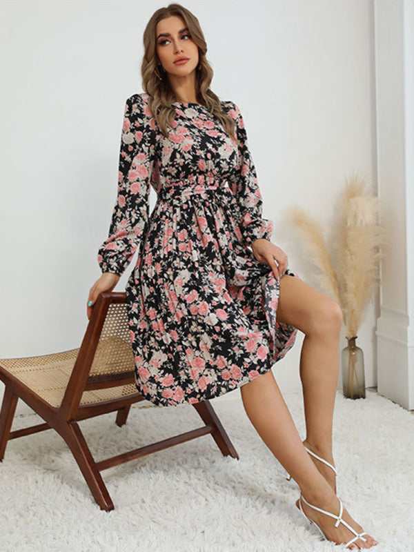product long -sleeved long -sleeved base dress