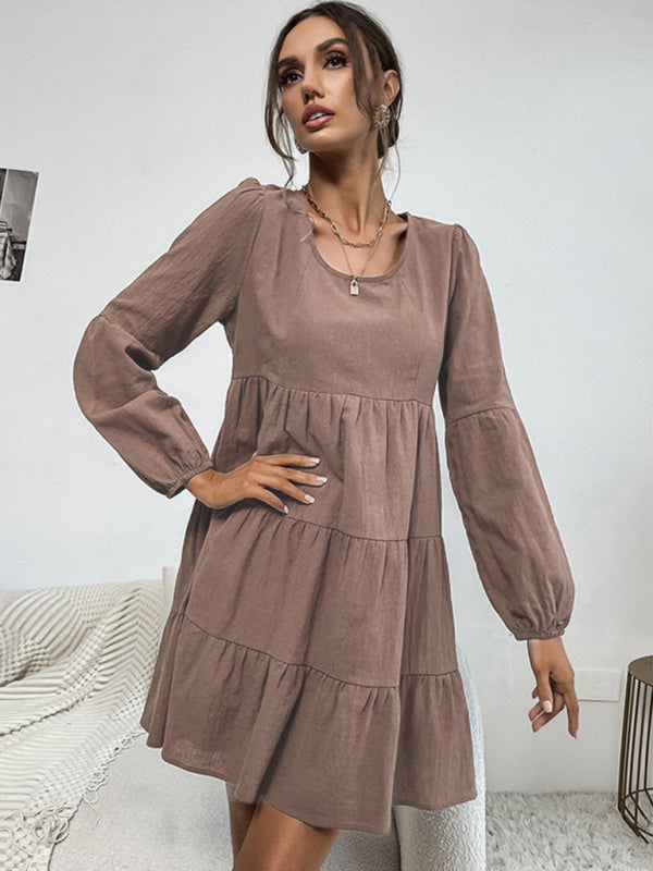 Classic Long Sleeve Polyester Everyday Dress