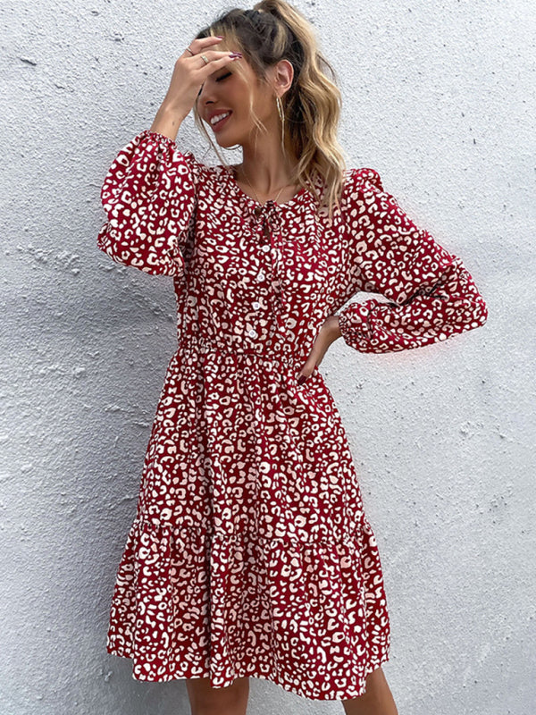 product long -sleeved long -sleeved base dress