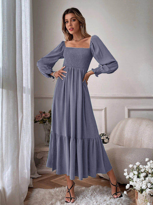 Hollow Outer Neck Long Sleeve Pullover Dress