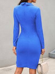 Ladies Elegant Slim Suit Collar Dress