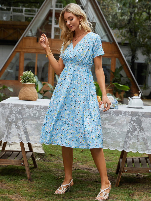 Casual Bohemian Print Square Neck Dress