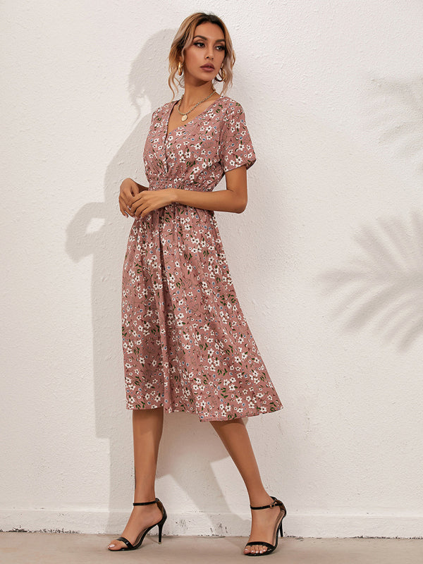 Casual Bohemian Print Square Neck Dress