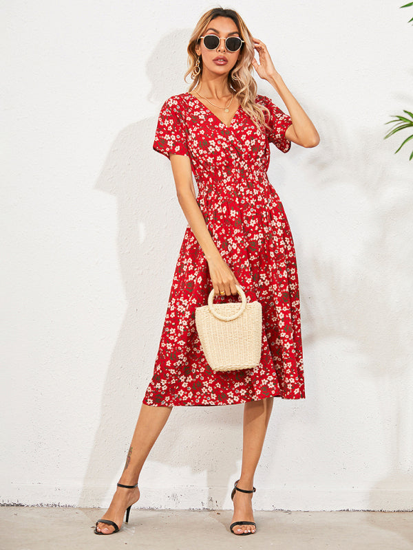 Casual Bohemian Print Square Neck Dress