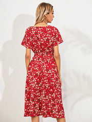 Casual Bohemian Print Square Neck Dress