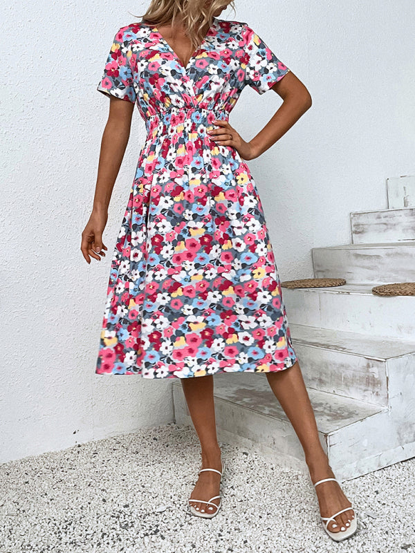 Elegant Spring-Graceful Woven Dress in Polyester fabric