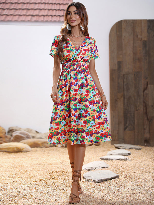 Elegant Spring-Graceful Woven Dress in Polyester fabric
