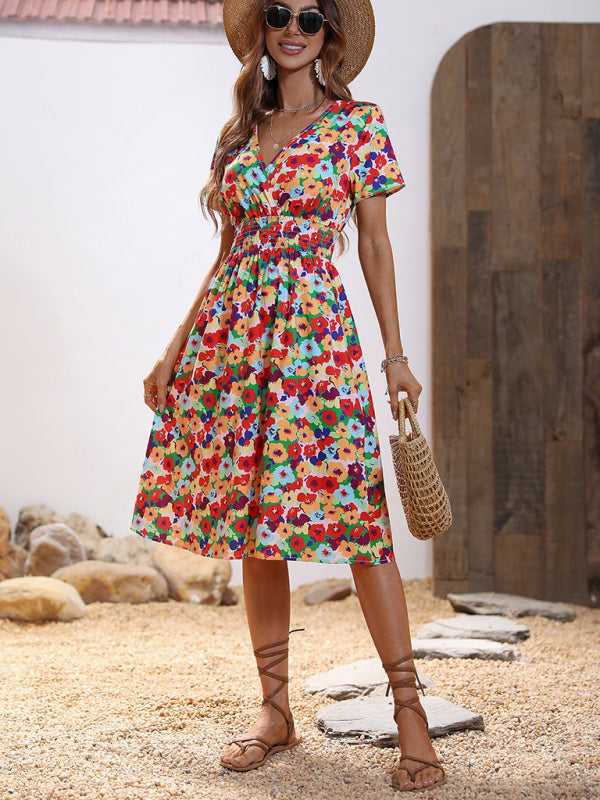 Elegant Spring-Graceful Woven Dress in Polyester fabric