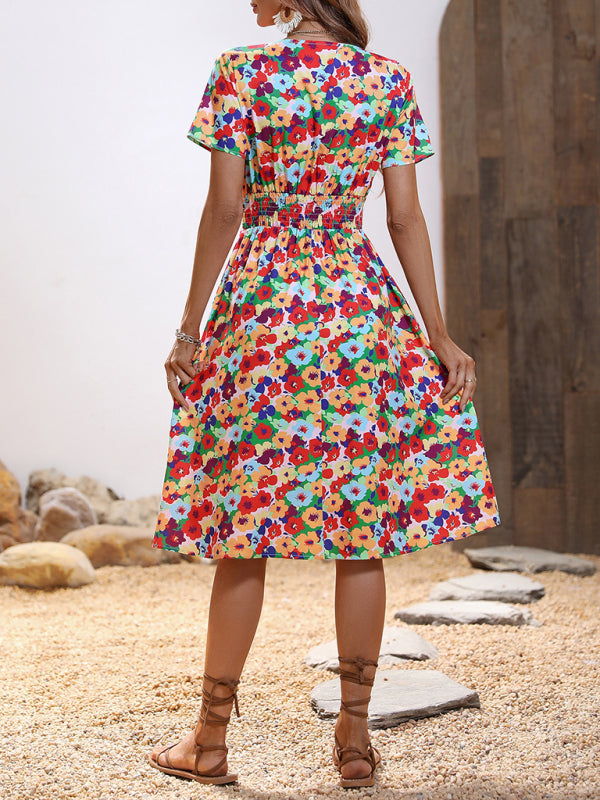 Elegant Spring-Graceful Woven Dress in Polyester fabric