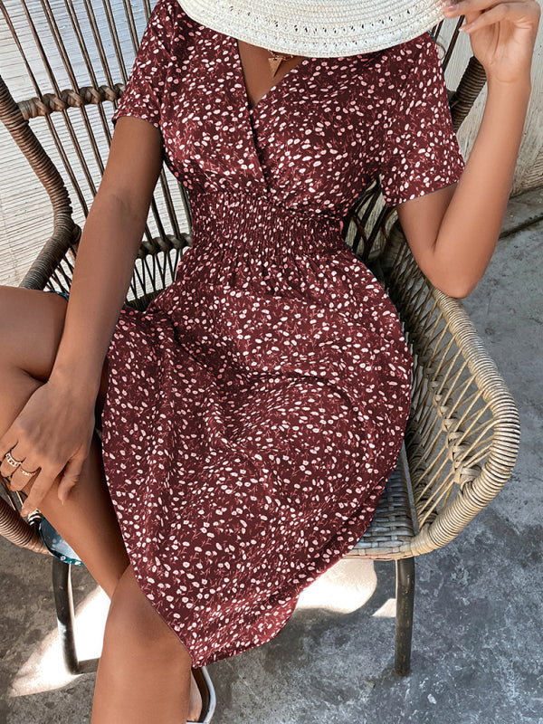 Elegant Spring-Graceful Woven Dress in Polyester fabric