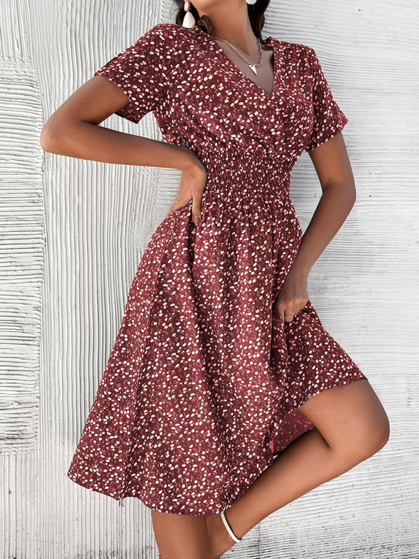 Elegant Spring-Graceful Woven Dress in Polyester fabric