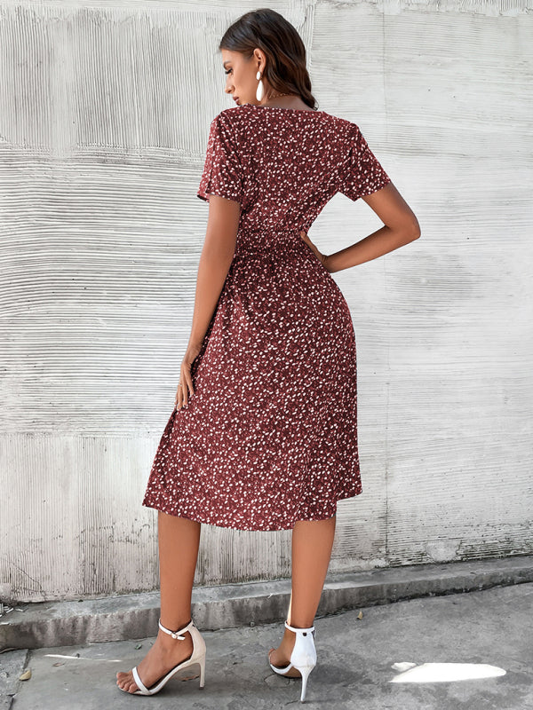 Elegant Spring-Graceful Woven Dress in Polyester fabric
