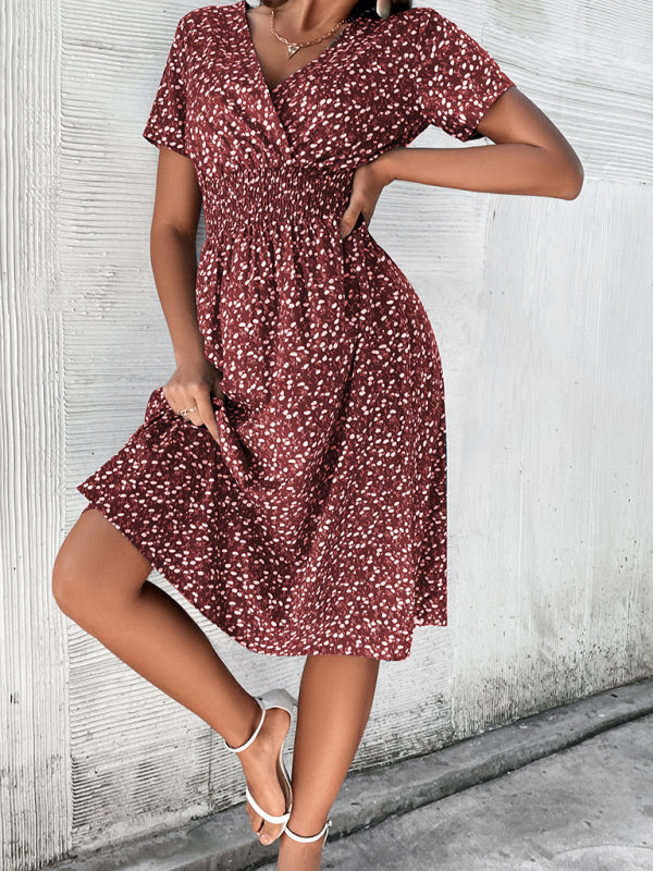 Elegant Spring-Graceful Woven Dress in Polyester fabric
