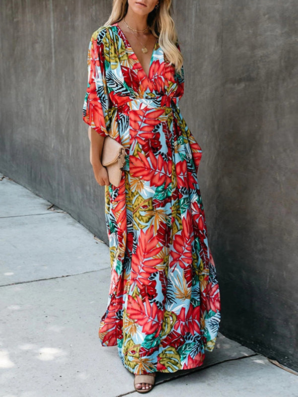 SwimwearCotton large flower beach blouse holiday sun protection shirt robe dress bikini blouse