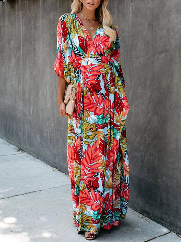 SwimwearCotton large flower beach blouse holiday sun protection shirt robe dress bikini blouse