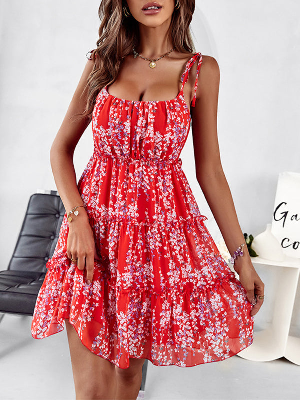 Sling Floral Dress Wooden Ears