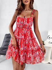 Sling Floral Dress Wooden Ears