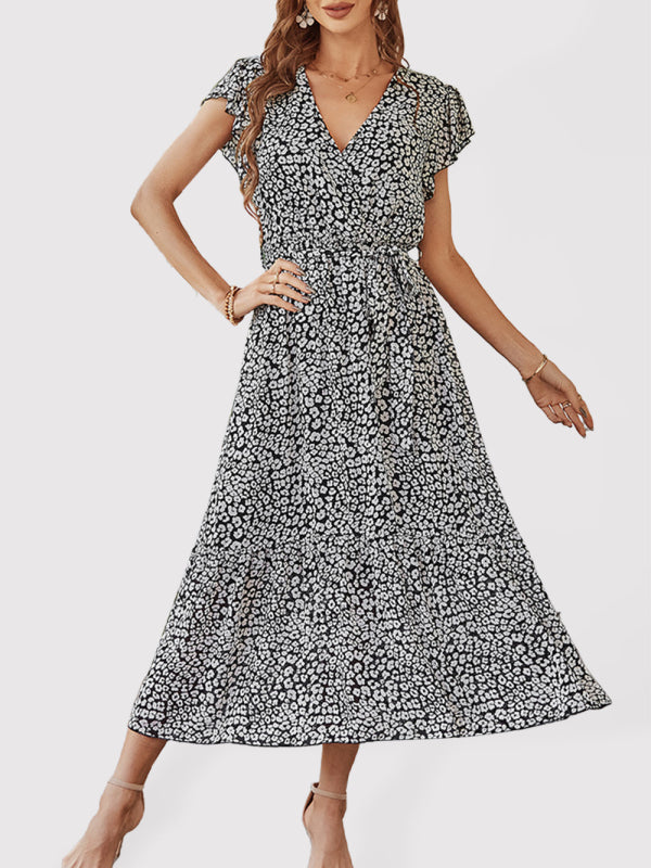 Flowy Dress Spring Printed Casual Vacation Skirt