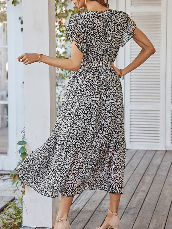 Flowy Dress Spring Printed Casual Vacation Skirt