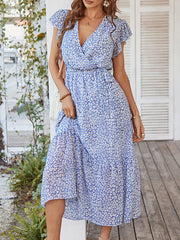 Flowy Dress Spring Printed Casual Vacation Skirt