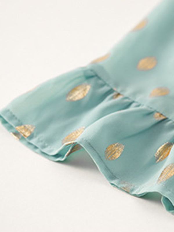 Bronzing Polka Dot Dress Women Spring Elegant Short Skirt