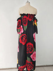 Sexy tube top digital printing dress