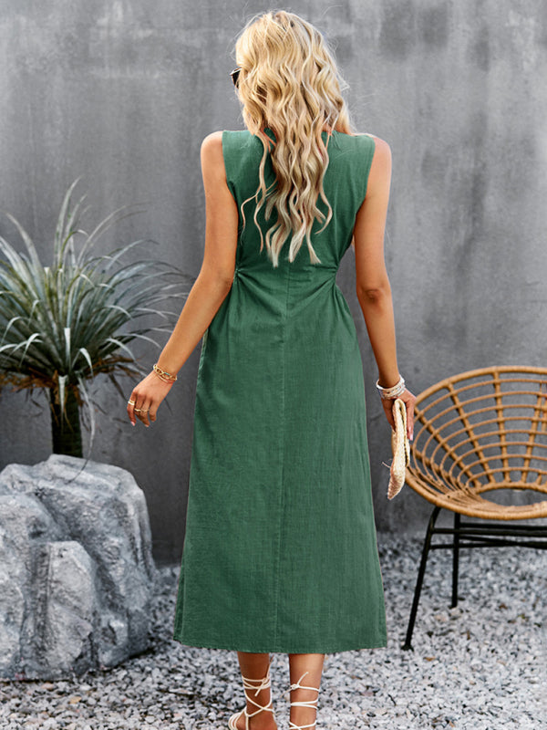 Temperament Waistless Long Sleeveless Sundress