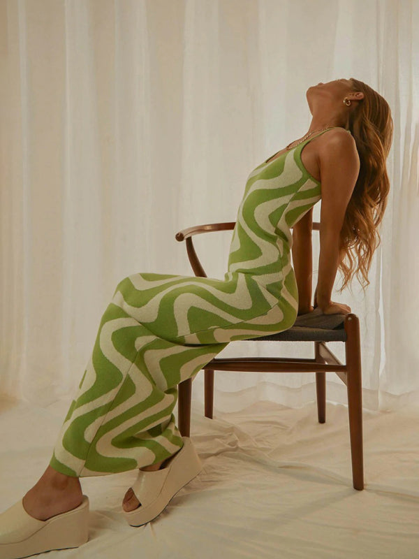 Sexy Wind Print Slim Slim Elegant Dress