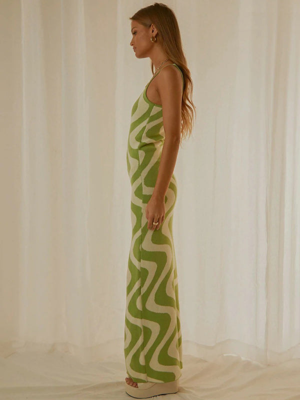 Sexy Wind Print Slim Slim Elegant Dress