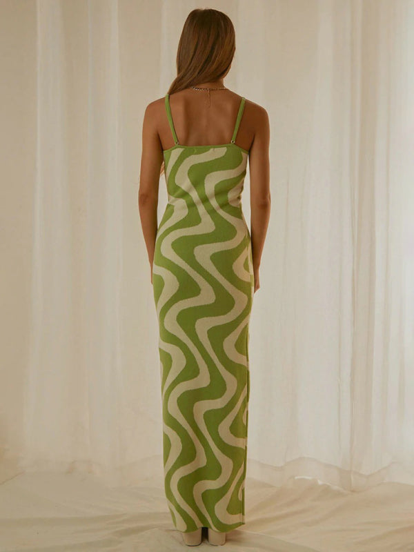 Sexy Wind Print Slim Slim Elegant Dress