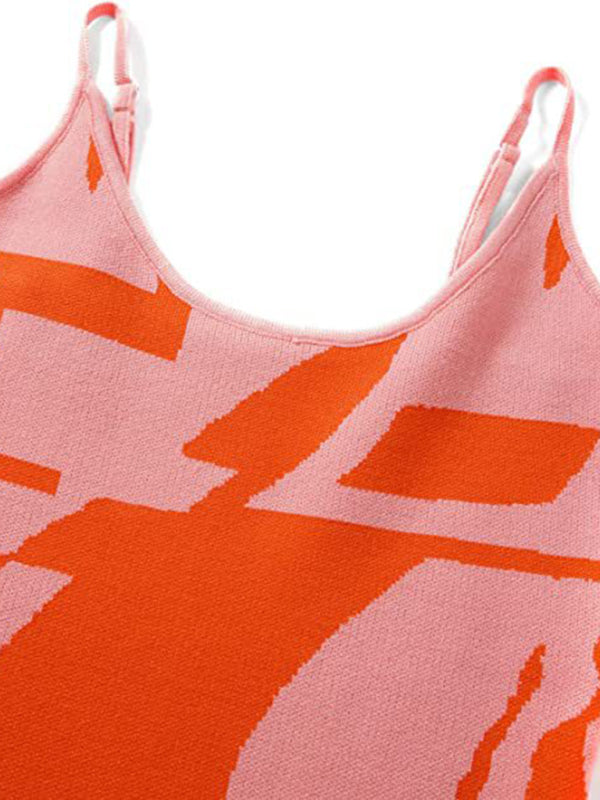 Sexy Wind Print Slim Slim Elegant Dress