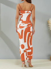 Sexy Wind Print Slim Slim Elegant Dress