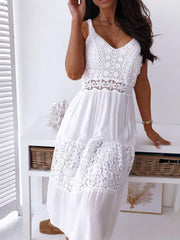European and American sexy lace stitching suspender beach skirt dress