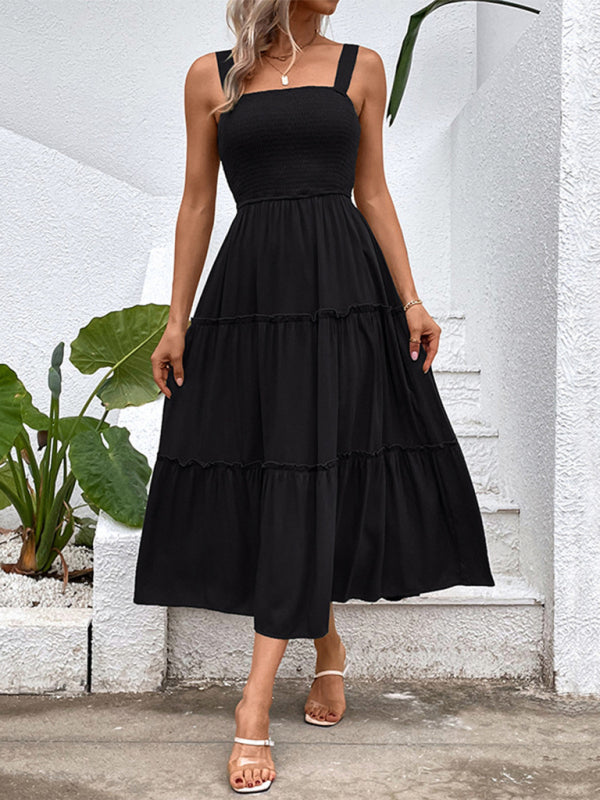 solid color strapless sleeveless dress