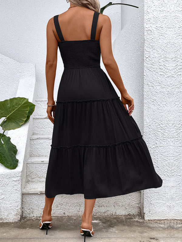 solid color strapless sleeveless dress