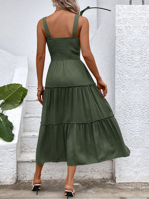 solid color strapless sleeveless dress
