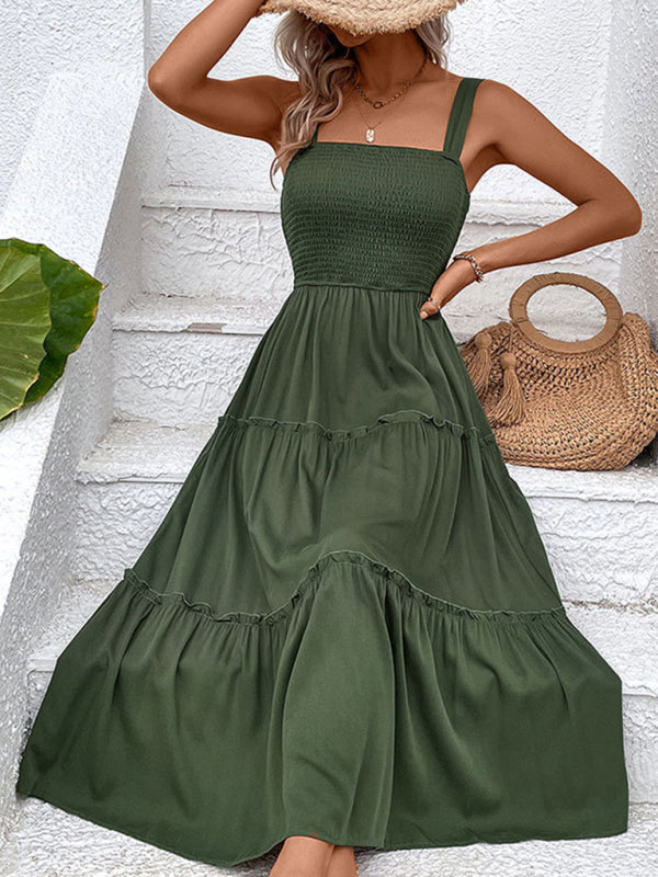 solid color strapless sleeveless dress