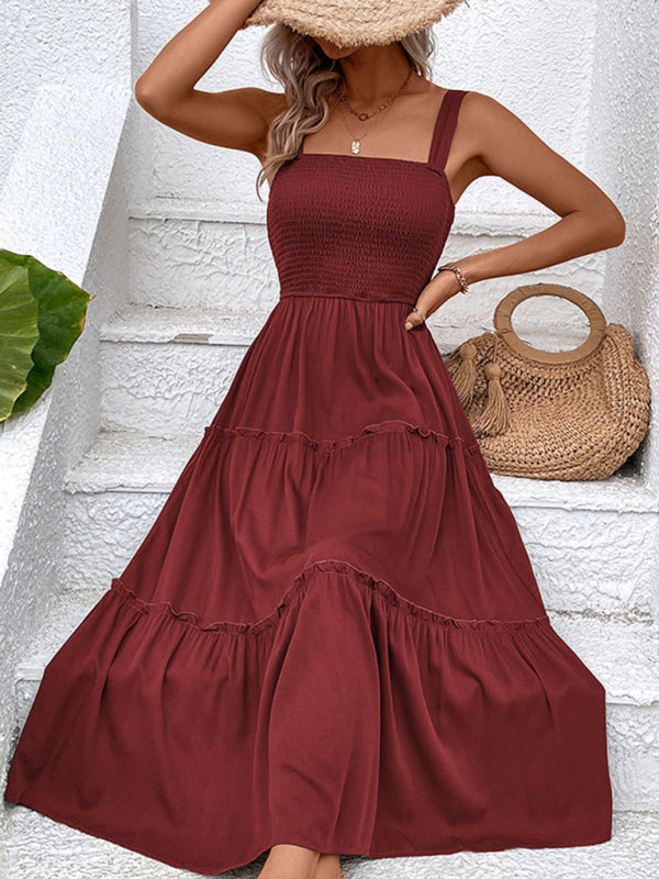 solid color strapless sleeveless dress