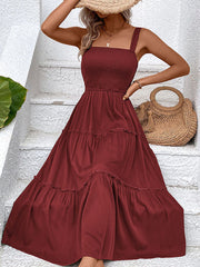 solid color strapless sleeveless dress