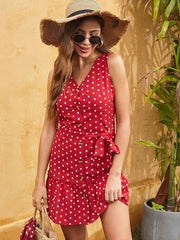 sleeveless dress polka dot sundress